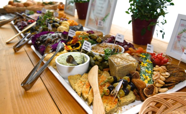 Part of the event's festive vegan buffet.