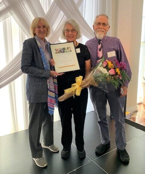 Stewart and Terri David with PETA's Lifetime Achievement Award.